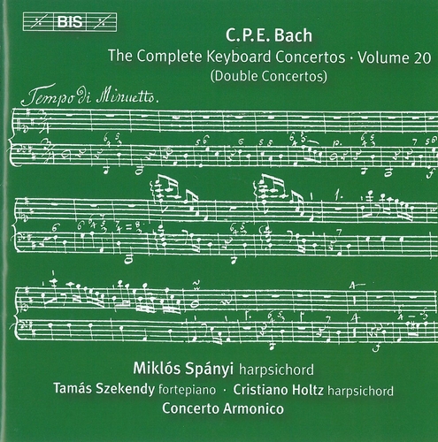 Couverture CONCERTO CLAVIER VOL.20: WQ.47,46/ SONATINE EN RÉ WQ.109 de Carl Philipp Emanuel BACH