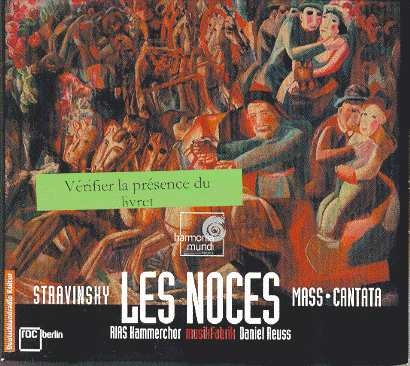 Couverture LES NOCES / MESSE / CANTATE de Igor STRAVINSKY