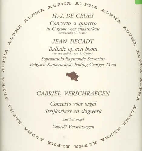 Couverture + DE CROES, VERSCHRAEGEN BALLADE OP EEN BOOM de Jean DECADT