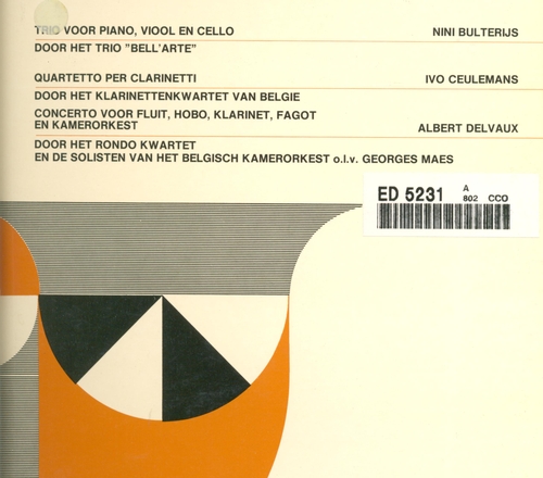 Couverture CONCERTO FLUTE, HAUTBOIS ET CLARINETTE de Albert DELVAUX