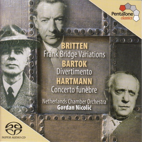 Couverture VARIATIONS ON A TH. OF FRANK BRIDGE (+ HARTMANN, BARTOK) de Benjamin [Lord] BRITTEN