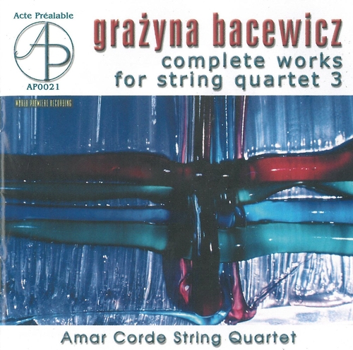 Couverture QUATUOR CORDES (VOL.3) de Grazyna BACEWICZ