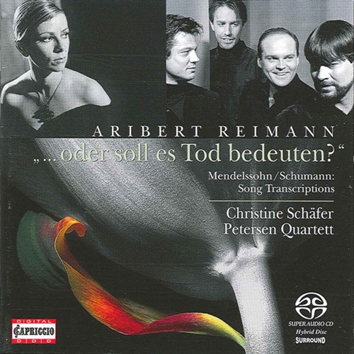 Couverture SONGS AFTER MENDELSSOHN (+SCHUMANN: QUAT.CORDES OP.41,3) de Aribert REIMANN