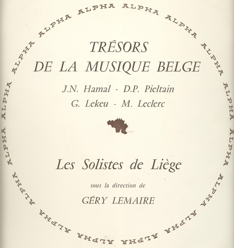 Couverture TRESORS DE LA MUSIQUE BELGE