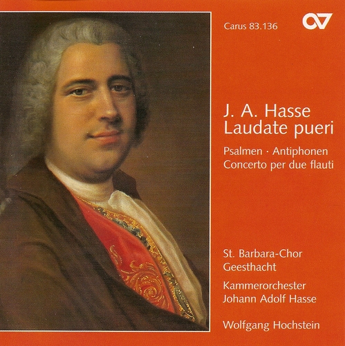 Couverture LAUDATE PUERI / CONCERTO 2 FLÛTES SOL / SALVE REGINA / ... de Johann Adolf HASSE
