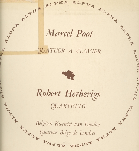 Couverture + POOT QUATUOR CLAVIER de Robert HERBERIGS