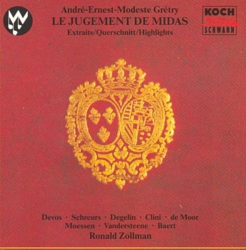 Couverture LE JUGEMENT DE MIDAS (EXTRAITS) de André-Ernest-Modeste GRETRY