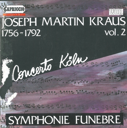 Couverture SYMPHONIE FUNEBRE / ... (SINFONIEN, VOL.2) de Joseph Martin KRAUS