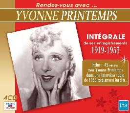 Couverture INTÉGRALE DE SES ENREGISTREMENTS 1919-1954 de Yvonne PRINTEMPS