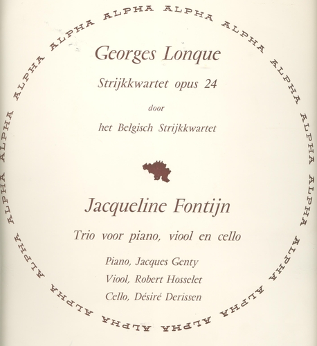 Couverture TRIO A CLAVIER (+ G.LONQUE: QUATUOR CORDES OP.24) de Jacqueline FONTYN