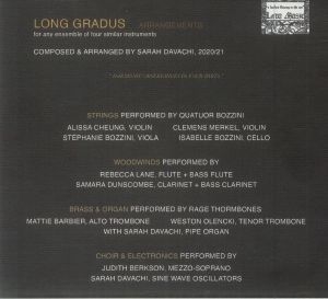 Couverture LONG GRADUS - ARRANGEMENTS de Sarah DAVACHI