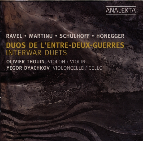 Couverture SONATE VIOLON VIOLONCELLE (+ MARTINU, SCHULHOFF, HONEGGER) de Maurice RAVEL