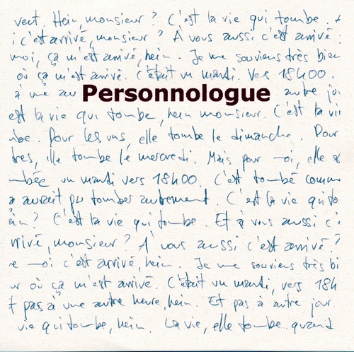 Couverture PERSONNOLOGUE de Sebastian DICENAIRE