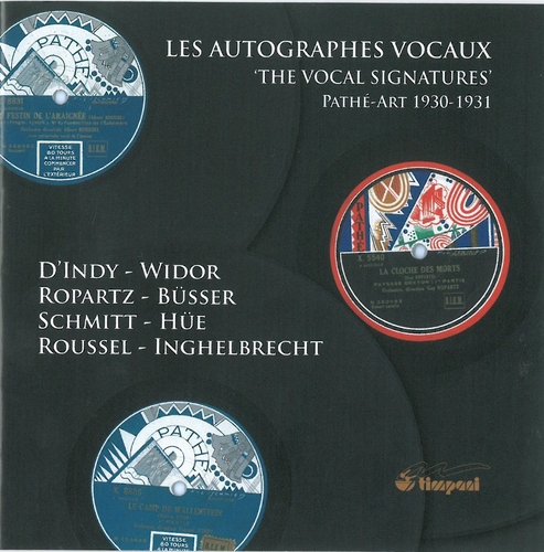 Couverture AUTOGRAPHES VOCAUX PATHÉ-ART 1930-1931 (D'INDY/ WIDOR/ ROPAR