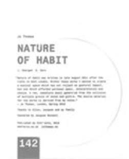 Couverture NATURE OF HABIT de Jo THOMAS