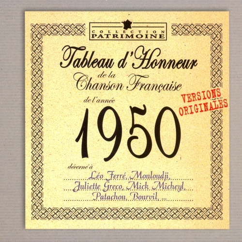 Couverture TABLEAU D'HONNEUR DE LA CHANSON FRANCAISE 1950