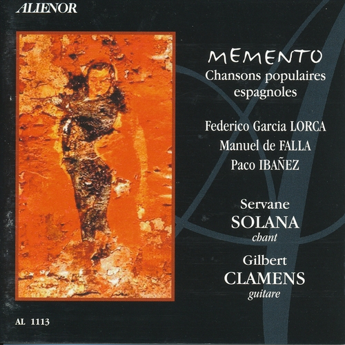 Couverture MEMENTO, CHANSONS POPULAIRES ESPAGNOLES de Servane SOLANA