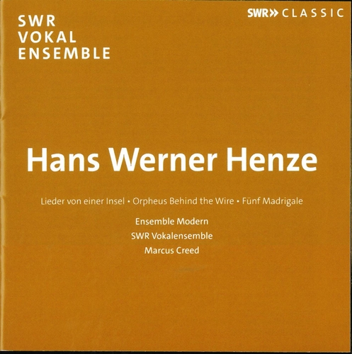Couverture LIEDER VON EINER INSEL/ ORPHEUS BEHIND THE WIRE/ FÜNF MADRIG de Hans Werner HENZE
