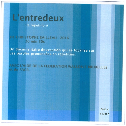 Couverture L'ENTREDEUX - LA RÉPÉTITION de Christophe BAILLEAU