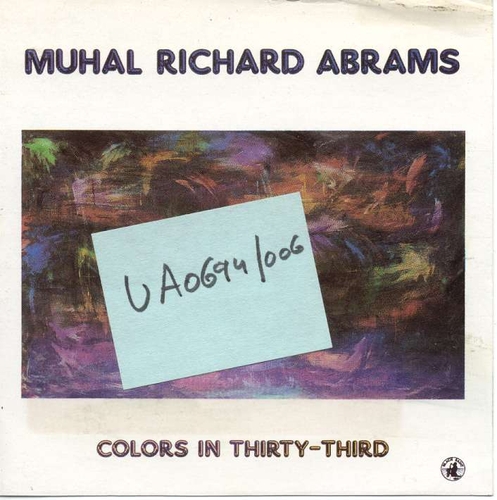 Couverture COLORS IN THIRTY-THIRD de Muhal Richard ABRAMS