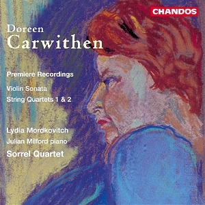 Couverture VIOLIN SONATA / STRING QUARTETS 1,2 de Doreen CARWITHEN