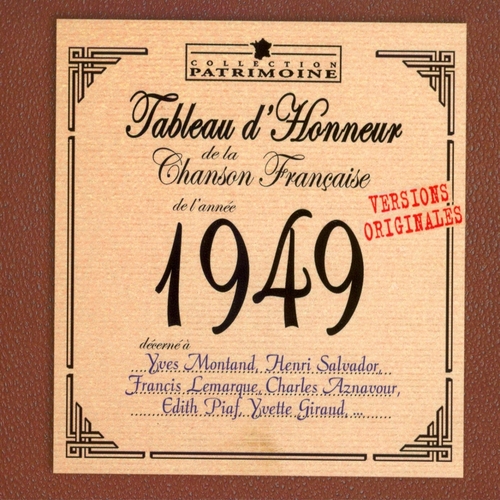 Couverture TABLEAU D'HONNEUR DE LA CHANSON FRANCAISE 1949