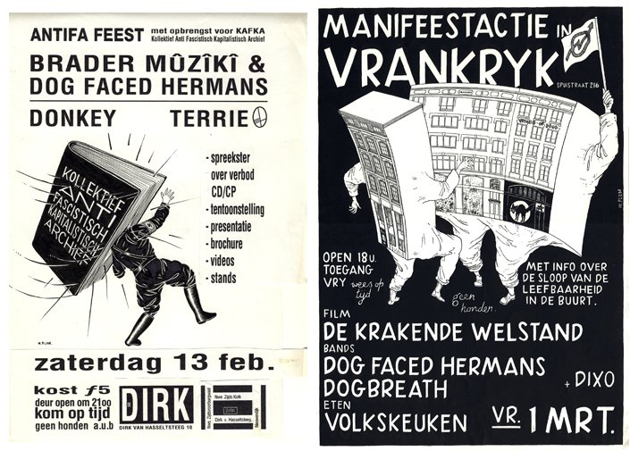 Dog Faced Hermans - two gig posters - Wilf Plum