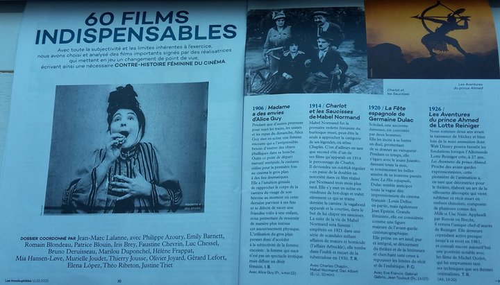 Les Inrockuptibles - dossier Femmes cinéastes - mars 2020