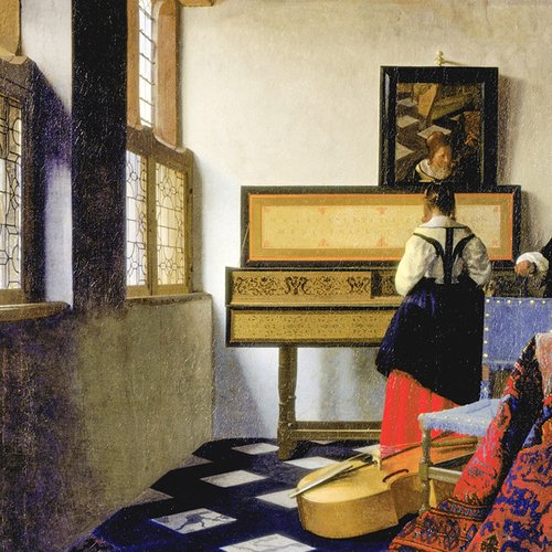 Vermeer, la leçon de musique (détail)_600x600px
