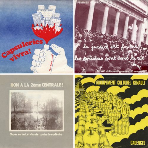 montage de 4 pochettes de 45 tours de disques de lutte des années 1970